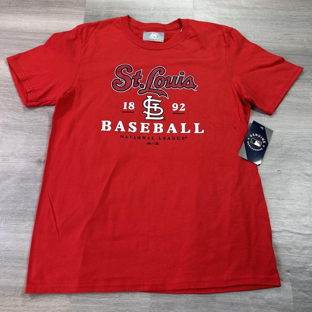 NEW St. Louis Cardinals Shirt Mens Medium Red MLB Baseball Majestic Tee